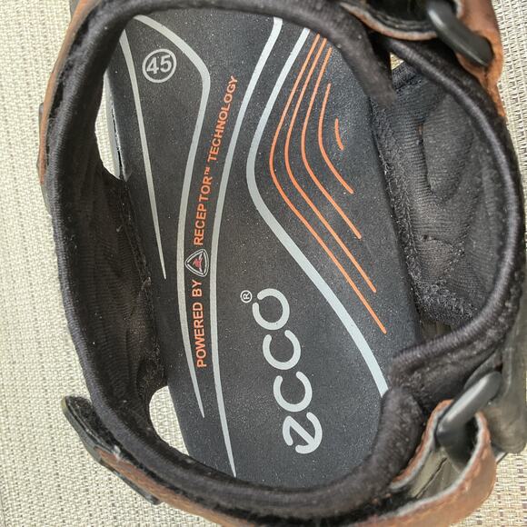 ECCO preceptor Mens Size 11 Outdoor Sandals Brown Leather Adjustable Hiking EU45 main image 7